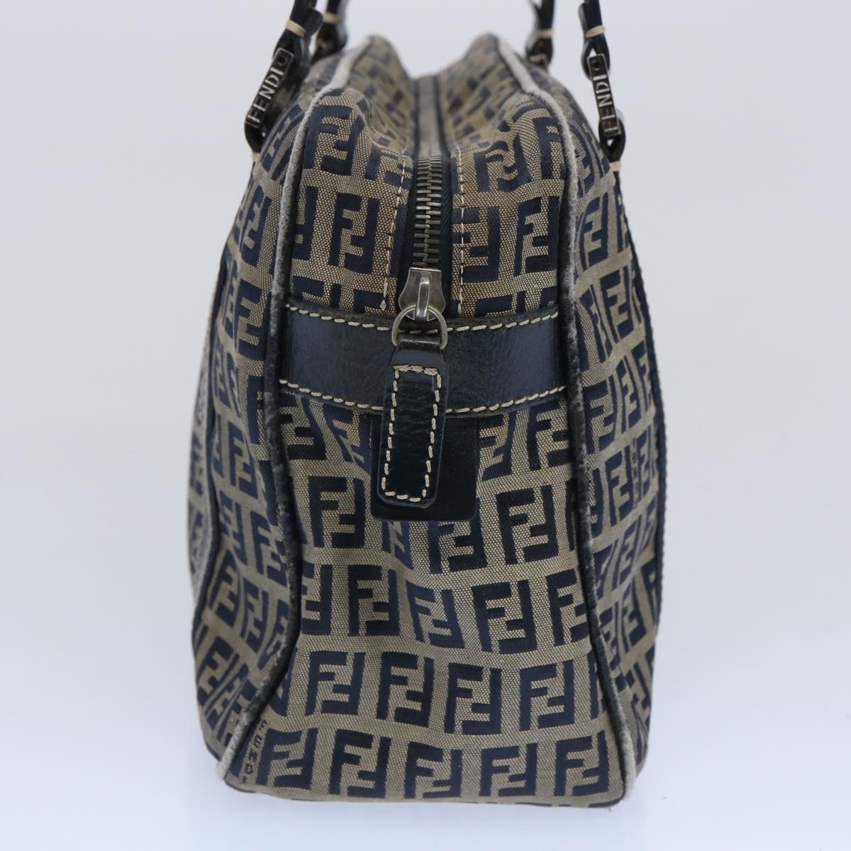 FENDI Zucchino Canvas Hand Bag Navy62679