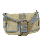 PRADA Shoulder Bag Nylon Beige Light Blue  62687
