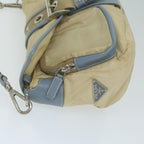 PRADA Shoulder Bag Nylon Beige Light Blue  62687