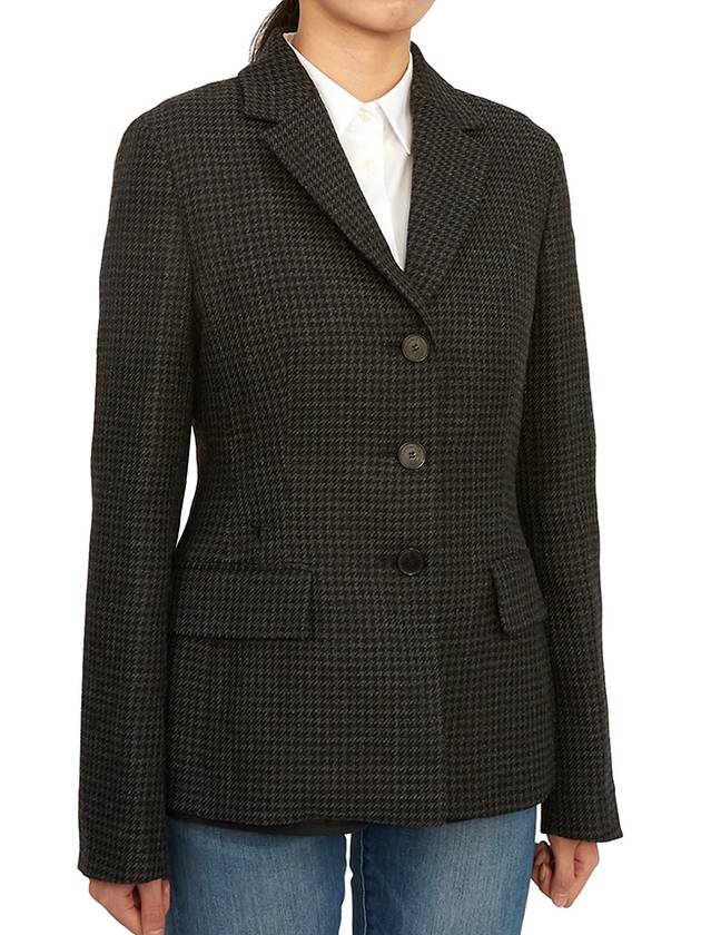 2-In-1 Houndstooth Mohair Wool Jacket Grey Dior