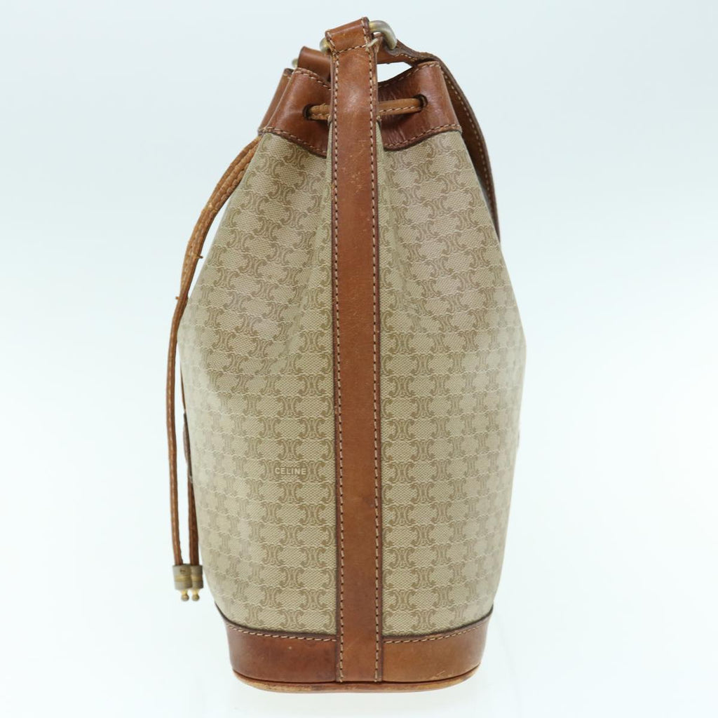 CELINE Macadam Canvas Shoulder Bag Beige  62765
