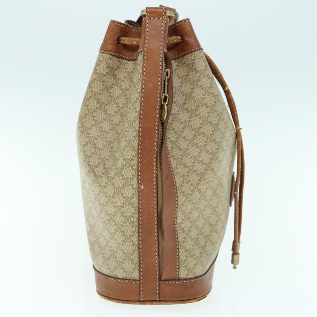 CELINE Macadam Canvas Shoulder Bag Beige  62765