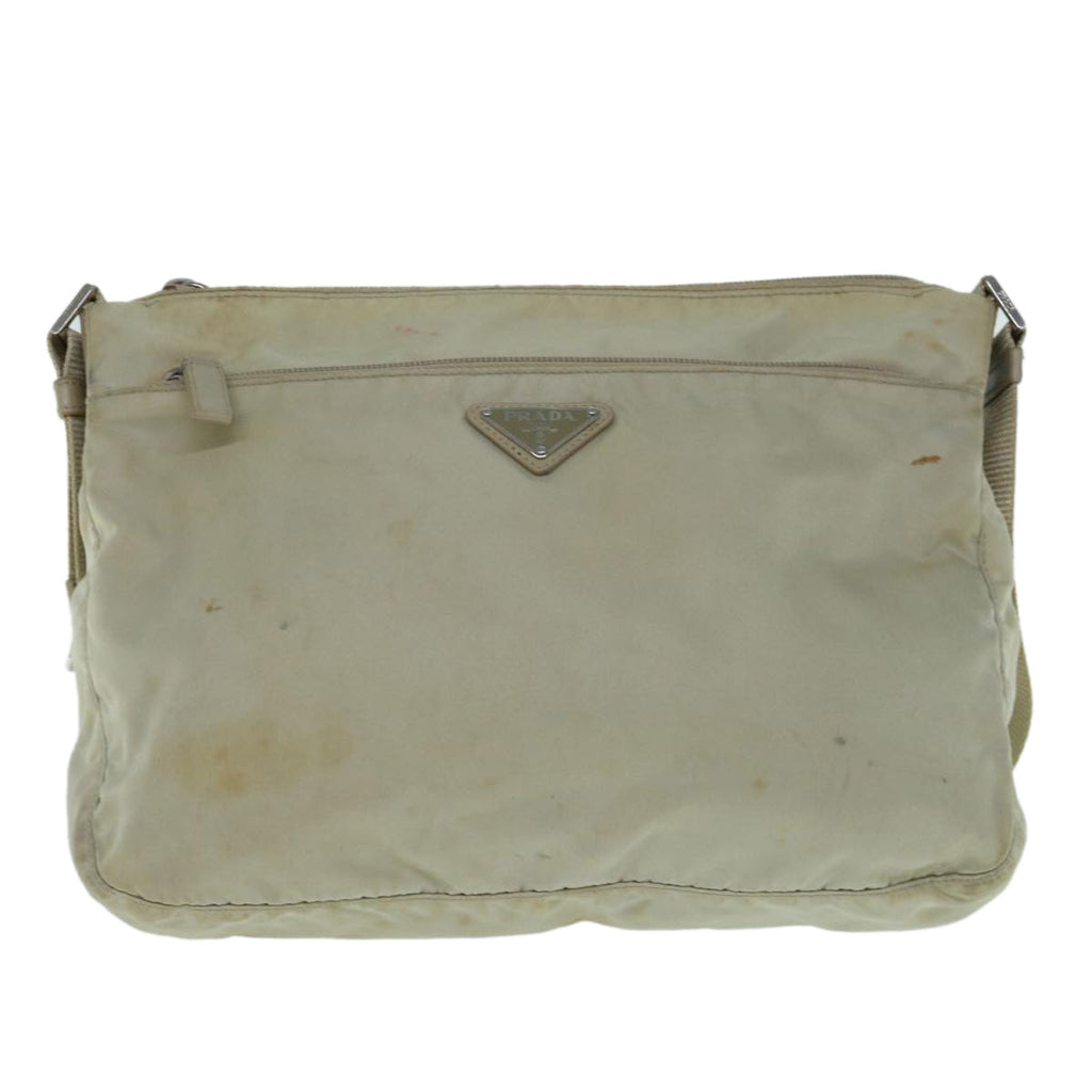 PRADA Shoulder Bag Nylon Cream  62773