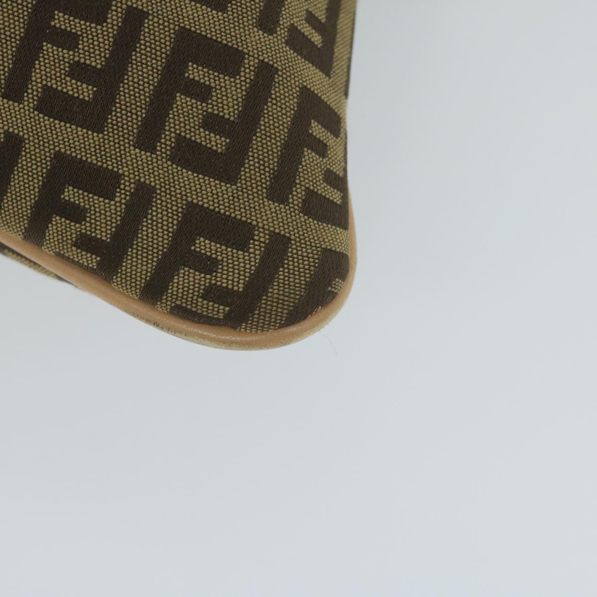 FENDI Zucchino Canvas Shoulder Bag Beige62857