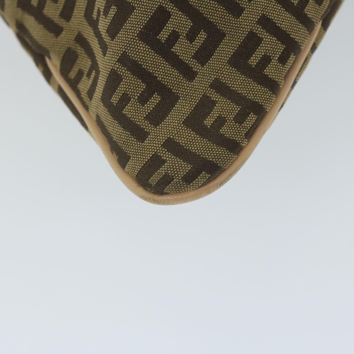 FENDI Zucchino Canvas Shoulder Bag Beige62857