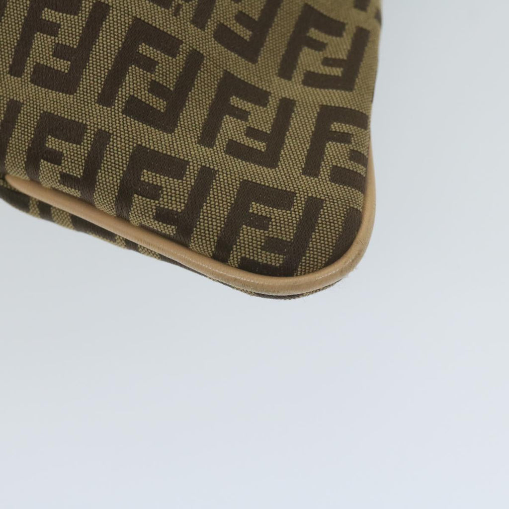 FENDI Zucchino Canvas Shoulder Bag Beige62857