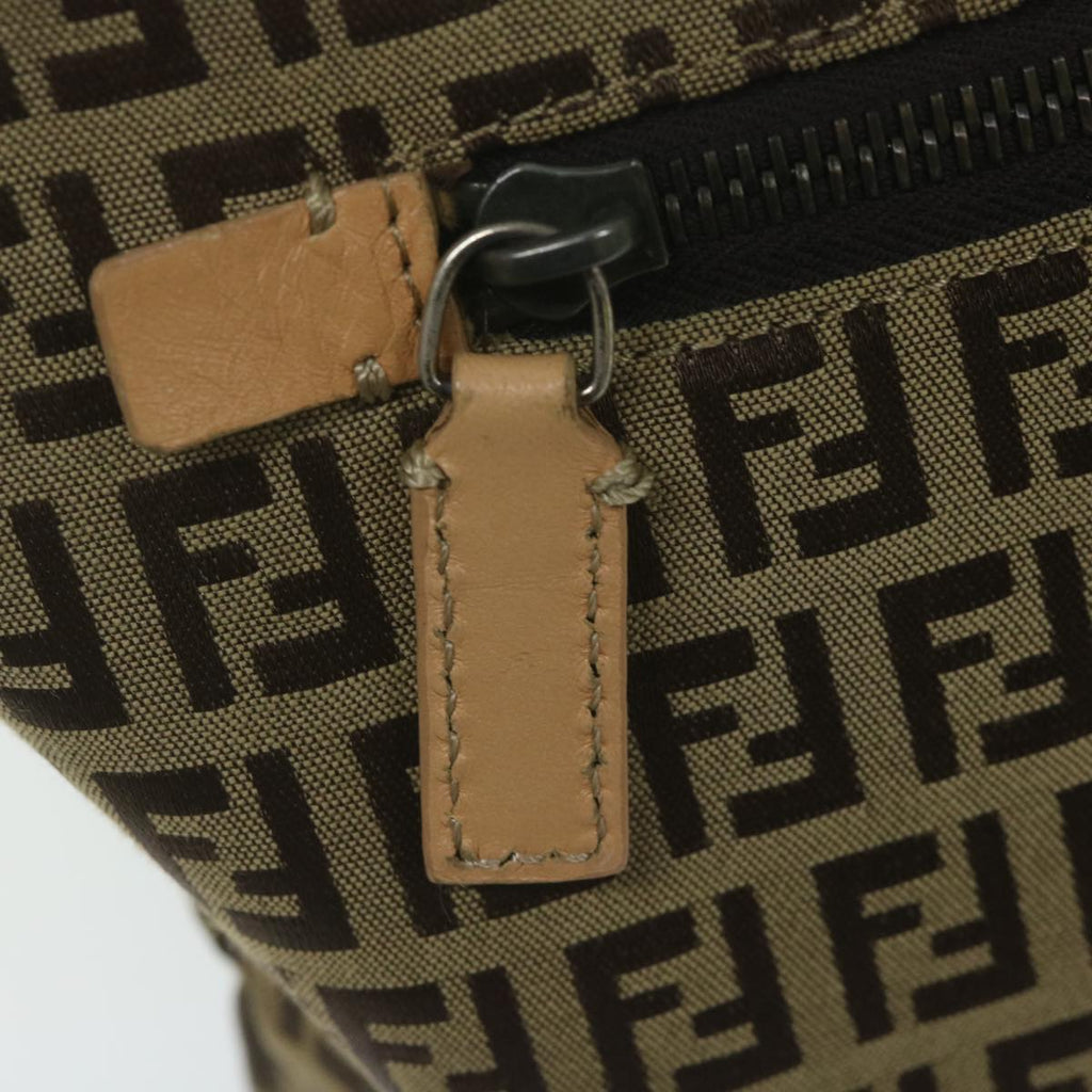 FENDI Zucchino Canvas Shoulder Bag Beige62857