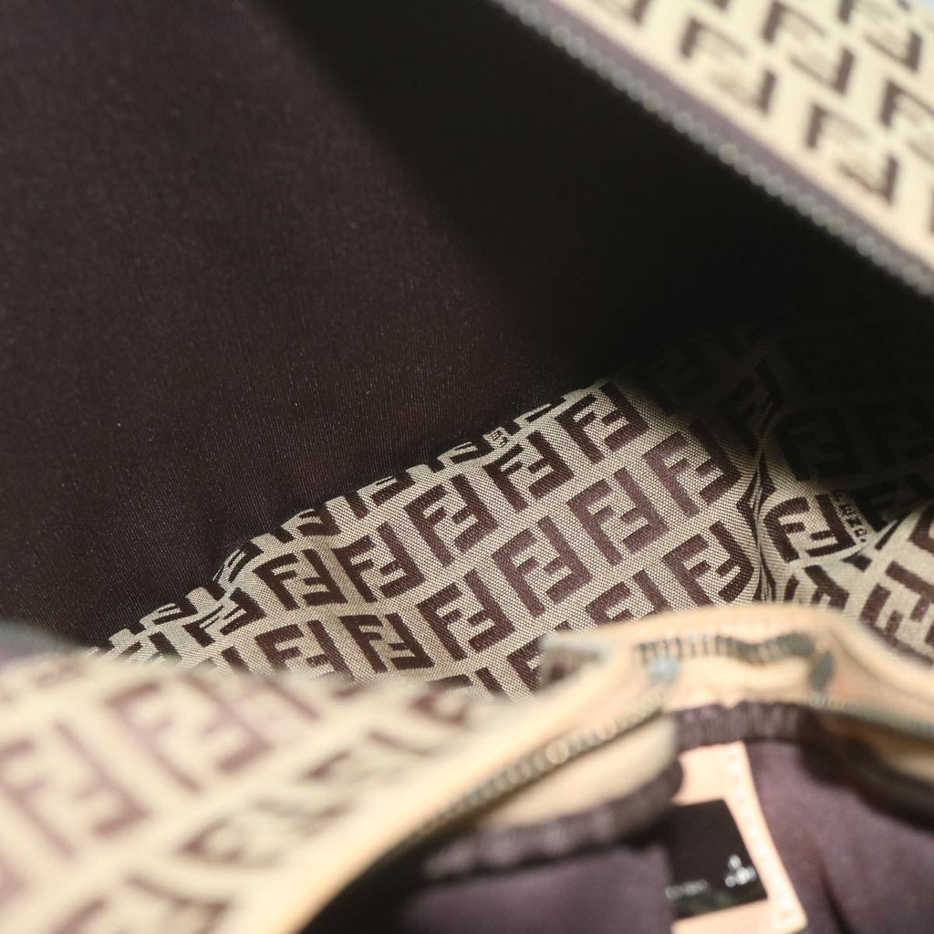 FENDI Zucchino Canvas Shoulder Bag Beige62857