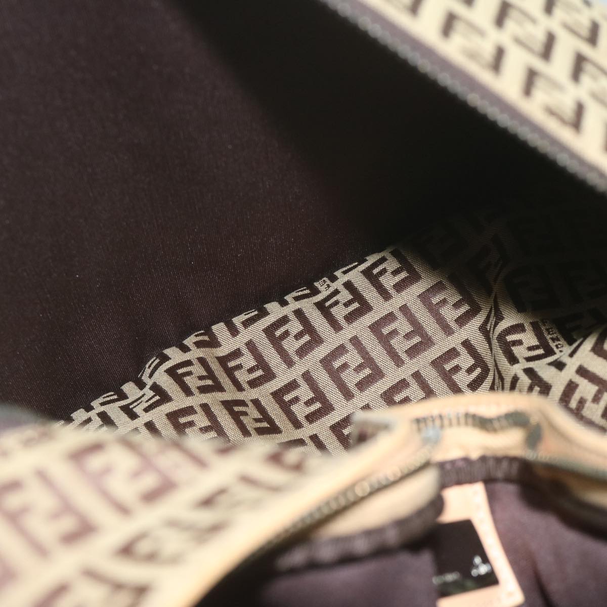 FENDI Zucchino Canvas Shoulder Bag Beige62857