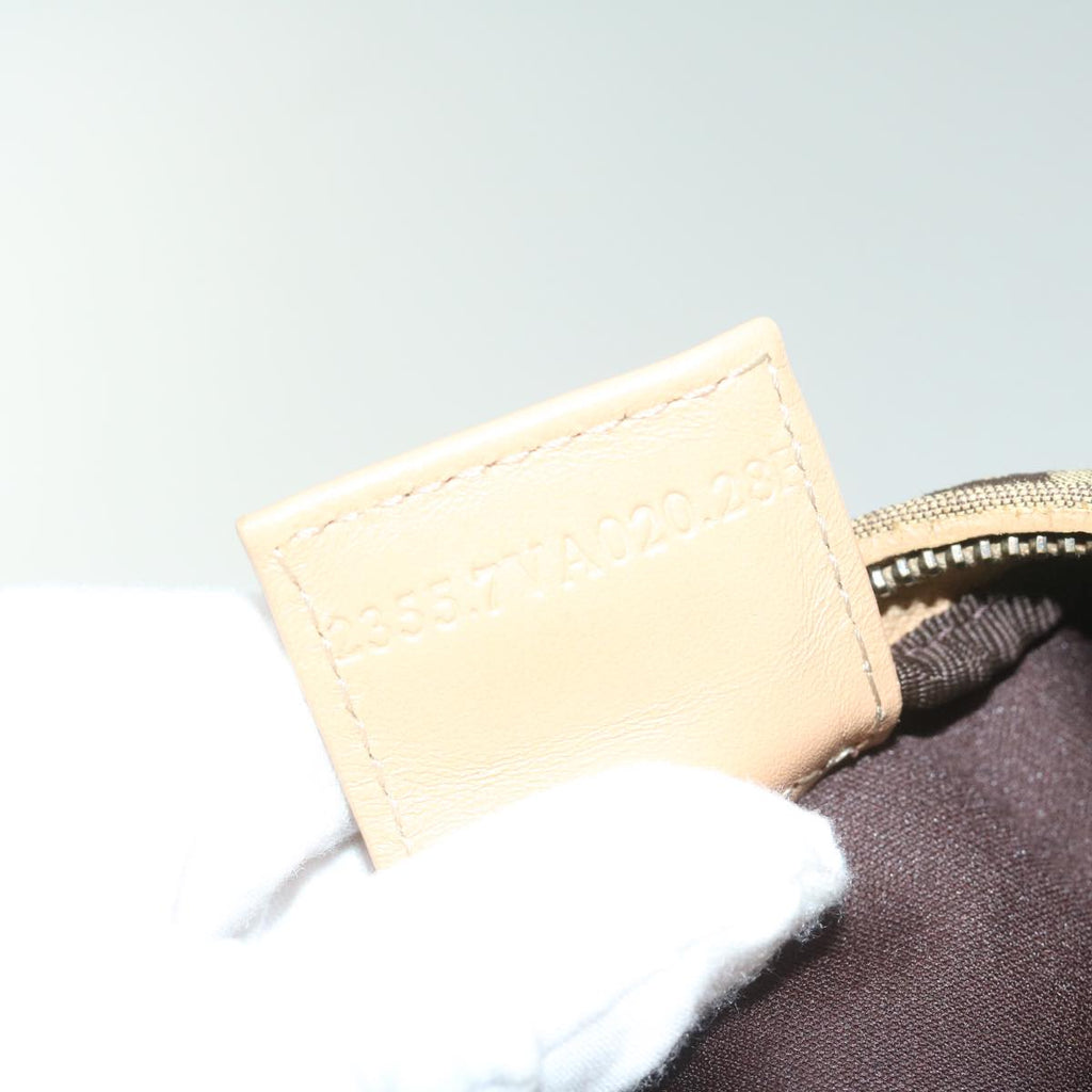 FENDI Zucchino Canvas Shoulder Bag Beige62857