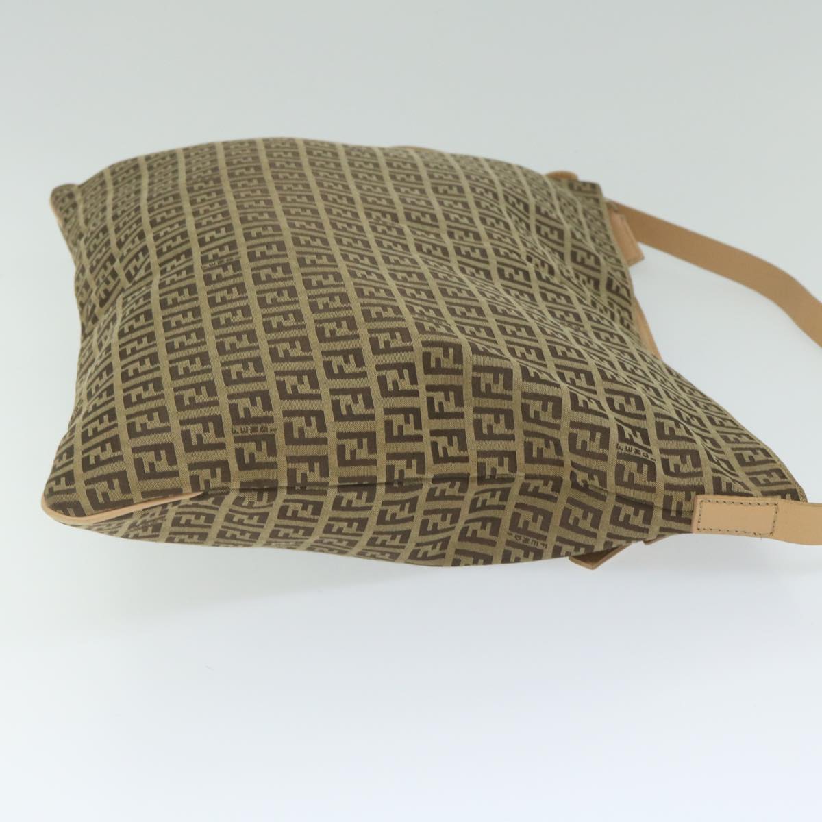 FENDI Zucchino Canvas Shoulder Bag Beige62857