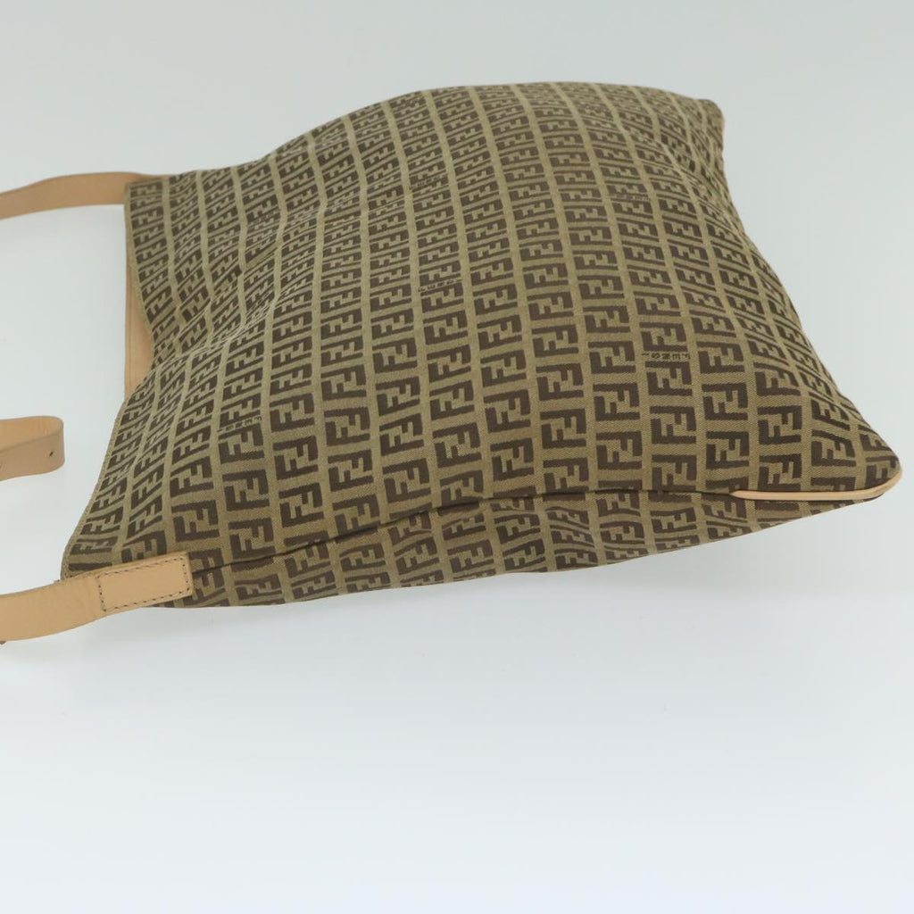 FENDI Zucchino Canvas Shoulder Bag Beige62857