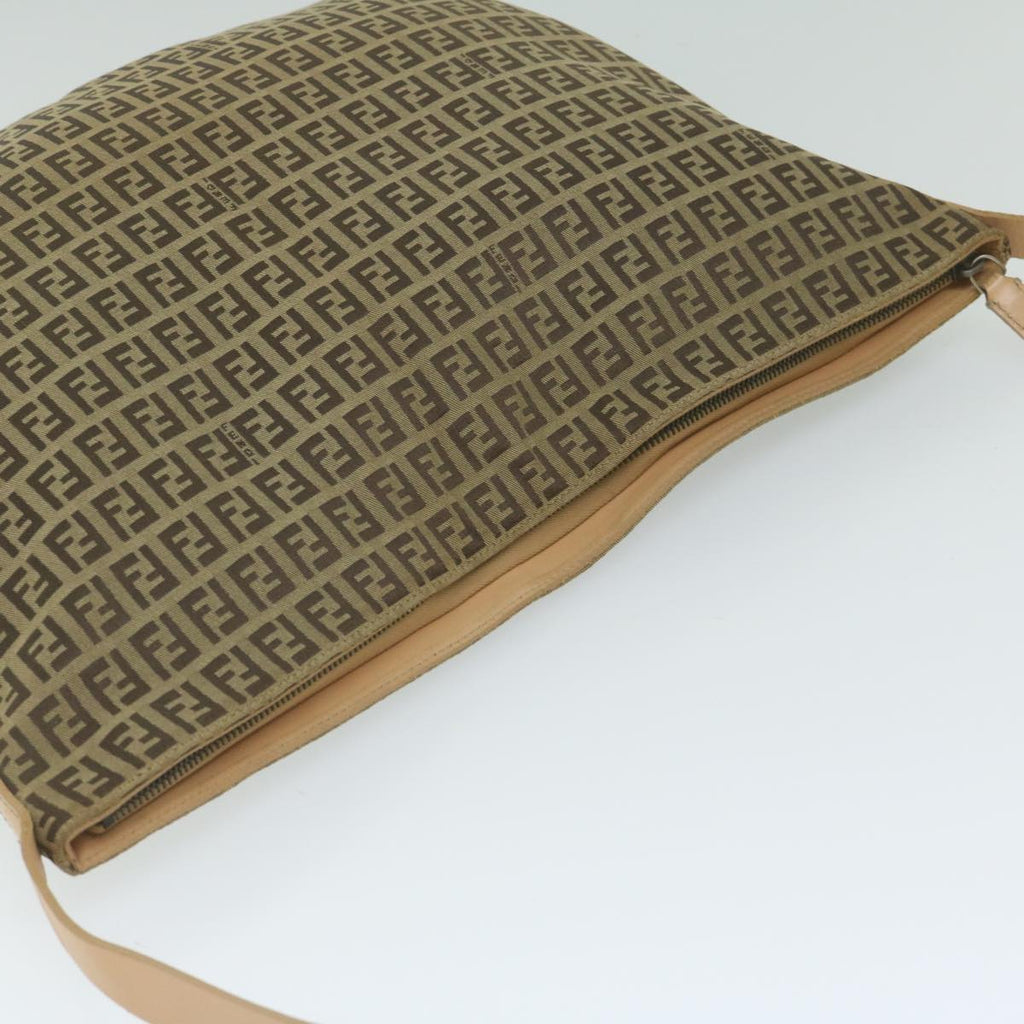 FENDI Zucchino Canvas Shoulder Bag Beige62857