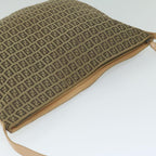 FENDI Zucchino Canvas Shoulder Bag Beige62857