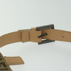 FENDI Zucchino Canvas Shoulder Bag Beige62857