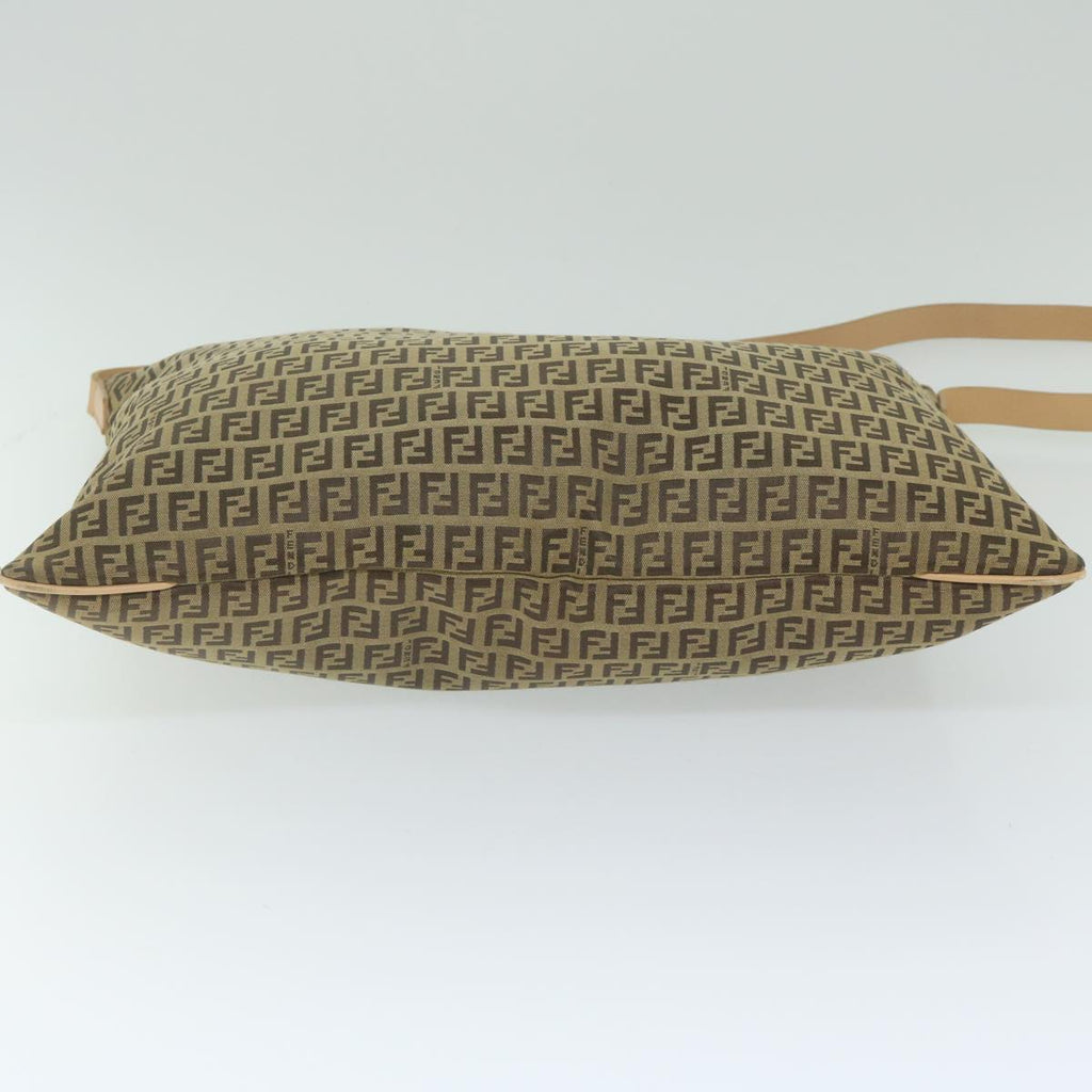 FENDI Zucchino Canvas Shoulder Bag Beige62857
