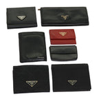 PRADA Wallet Nylon Leather 7Set Black Red  62869