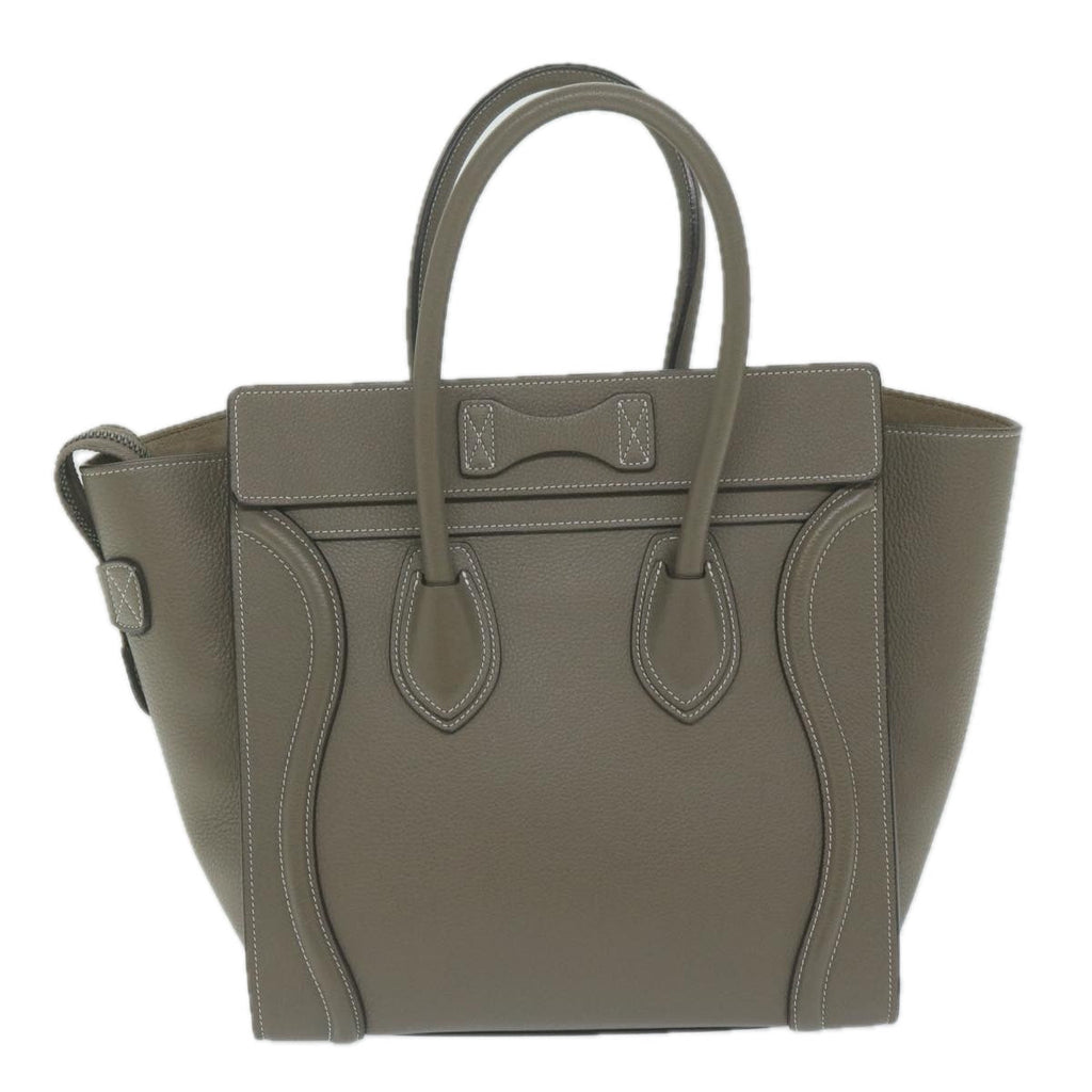 CELINE Luggage Micro Shopper Tote Bag Leather Gray  62915A