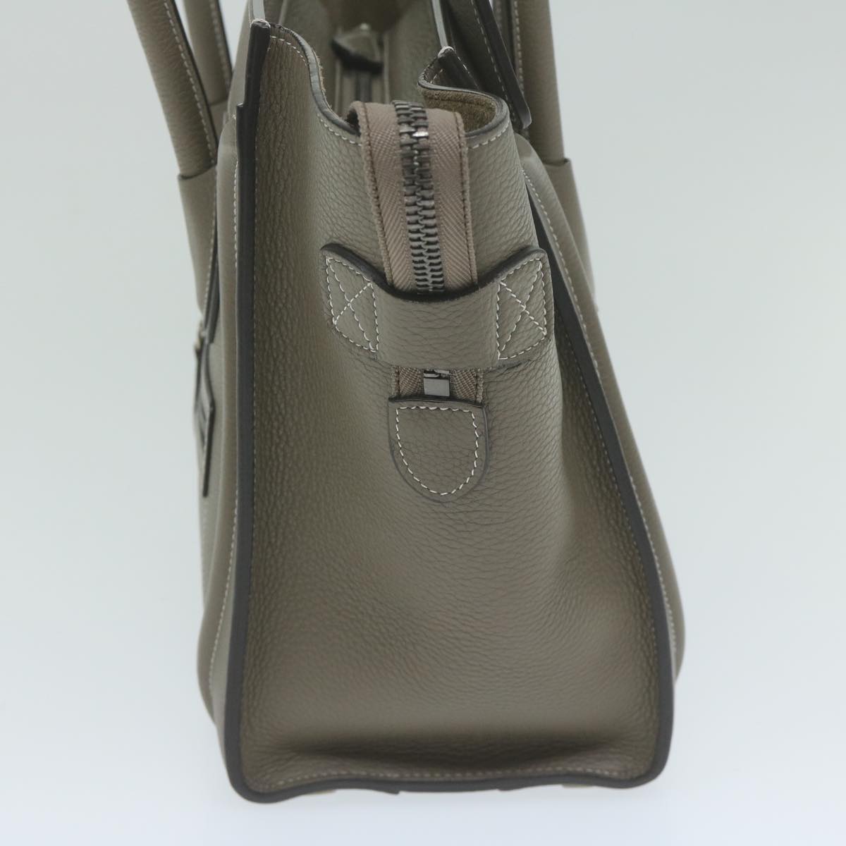 CELINE Luggage Micro Shopper Tote Bag Leather Gray  62915A