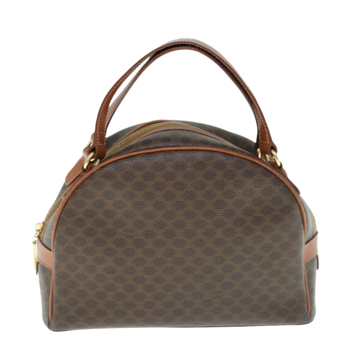 CELINE Macadam Canvas Hand Bag PVC Leather Brown  62926