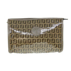 FENDI Zucchino Canvas Clutch Bag Beige62934