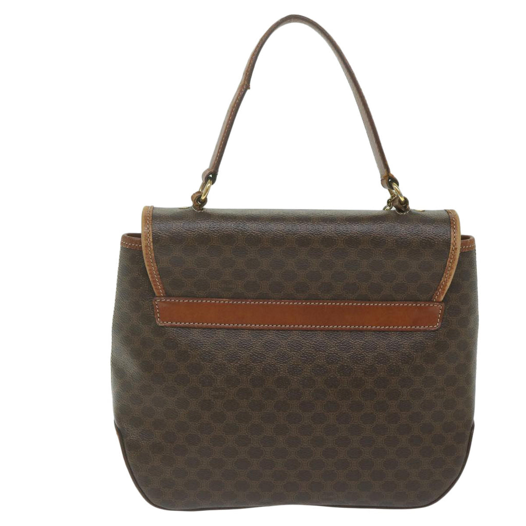 CELINE Macadam Canvas Hand Bag PVC Leather 2way Brown  62941