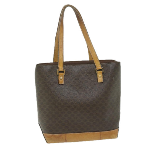 CELINE Macadam Canvas Shoulder Bag PVC Leather Brown  62944