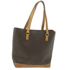 CELINE Macadam Canvas Shoulder Bag PVC Leather Brown  62944