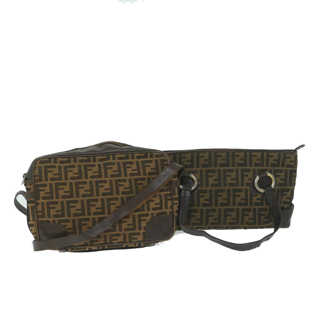 FENDI Zucca Canvas Shoulder Bag 2Set Brown62974