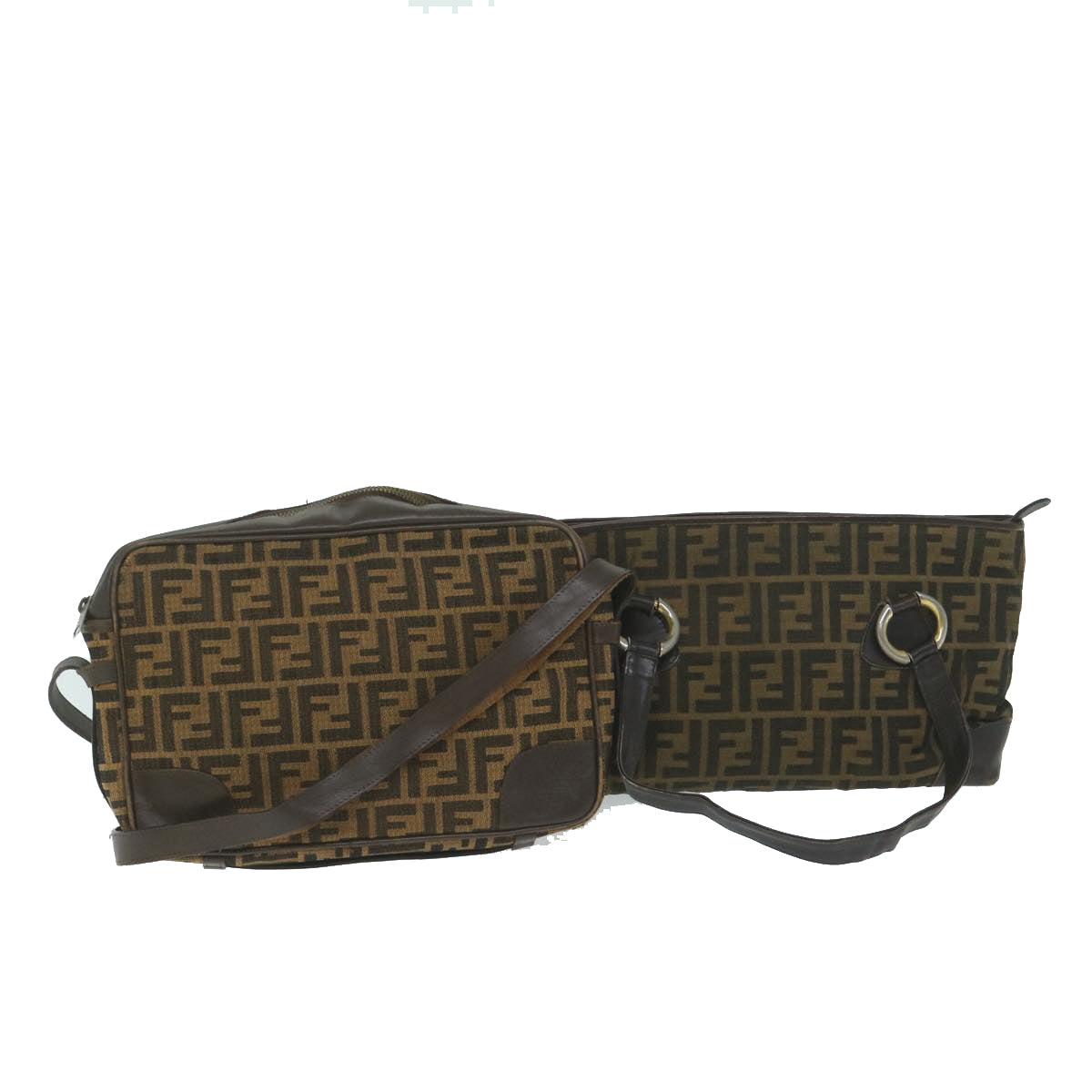FENDI Zucca Canvas Shoulder Bag 2Set Brown62974