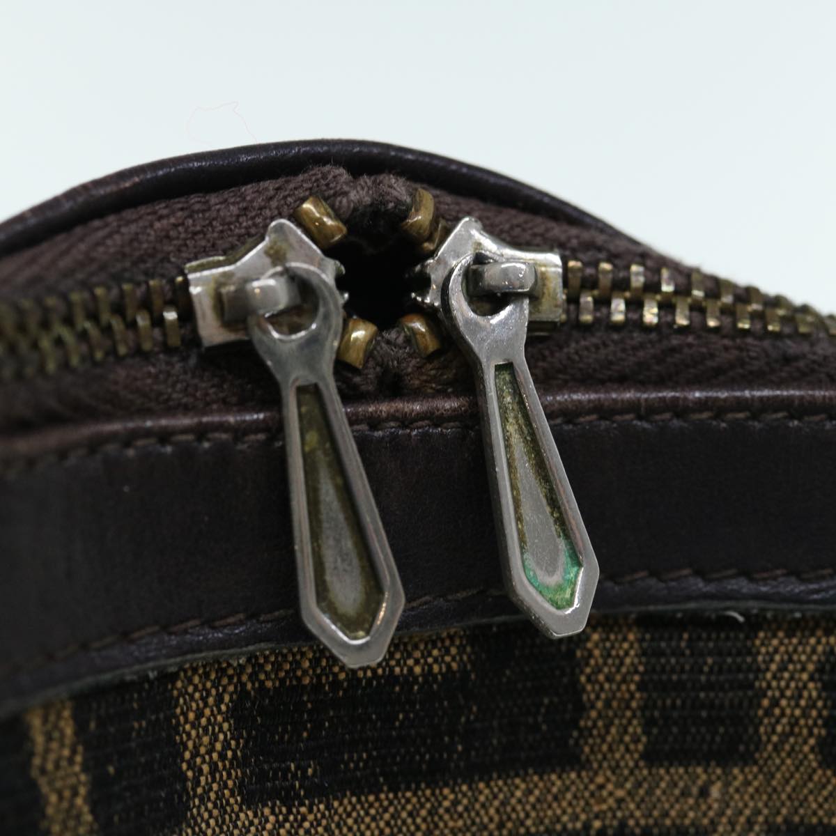 FENDI Zucca Canvas Hand Bag 2way Black Brown62975