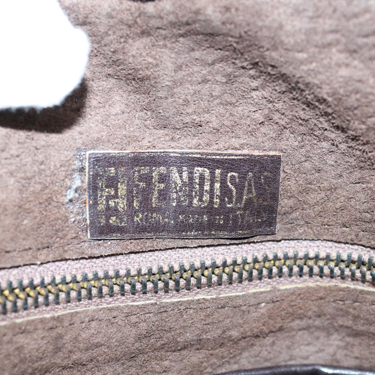 FENDI Zucca Canvas Hand Bag 2way Black Brown62975