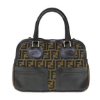 FENDI Zucca Canvas Hand Bag 2way Black Brown62975