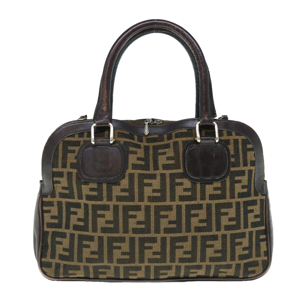 FENDI Zucca Canvas Hand Bag 2way Black Brown62975