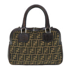 FENDI Zucca Canvas Hand Bag 2way Black Brown62975