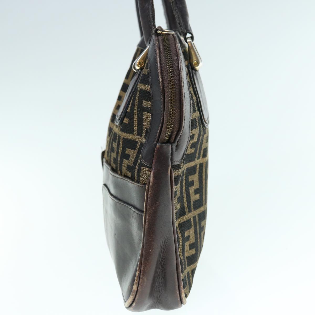 FENDI Zucca Canvas Hand Bag 2way Black Brown62975