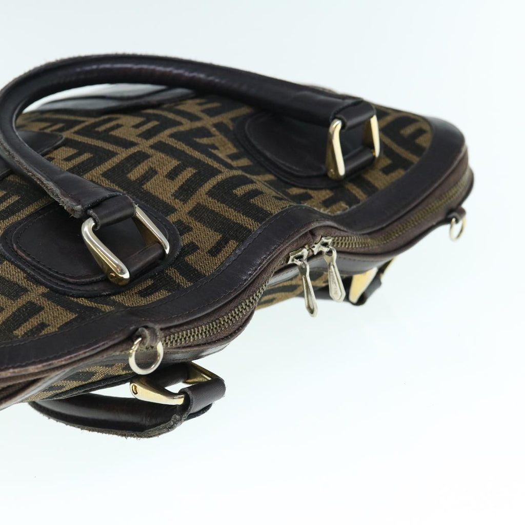 FENDI Zucca Canvas Hand Bag 2way Black Brown62975
