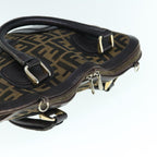 FENDI Zucca Canvas Hand Bag 2way Black Brown62975
