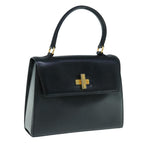 CELINE Hand Bag Leather Black  62977