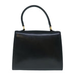CELINE Hand Bag Leather Black  62977