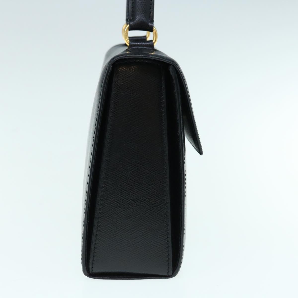 CELINE Hand Bag Leather Black  62977