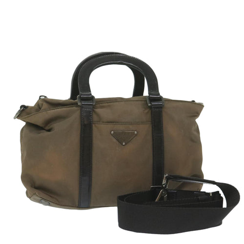 PRADA Hand Bag Nylon 2way Khaki  62983