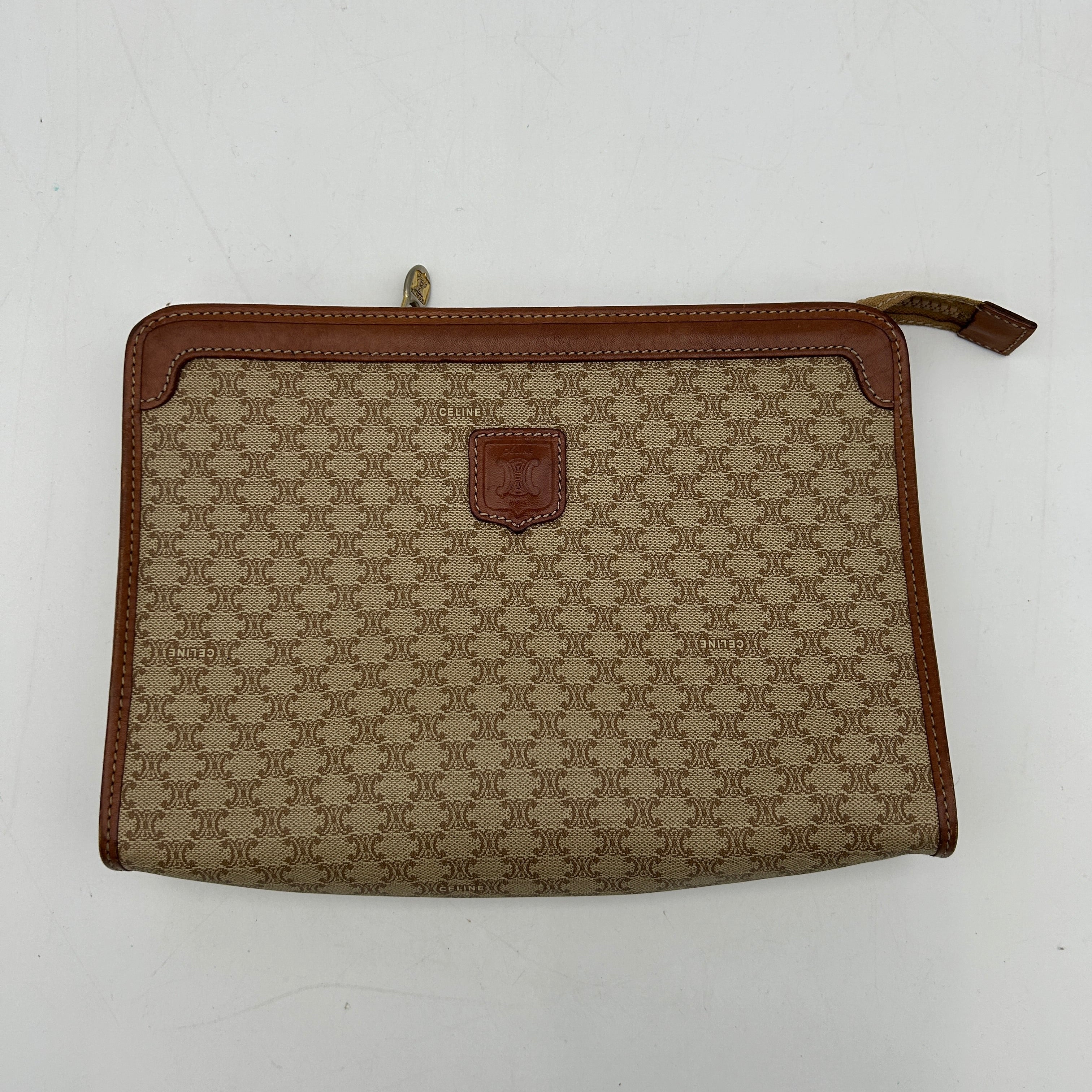 Celine Macadam Beige Clutch Bag