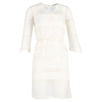 Dior Chiffon Sequin Cocktail Mini Dress in White Silk