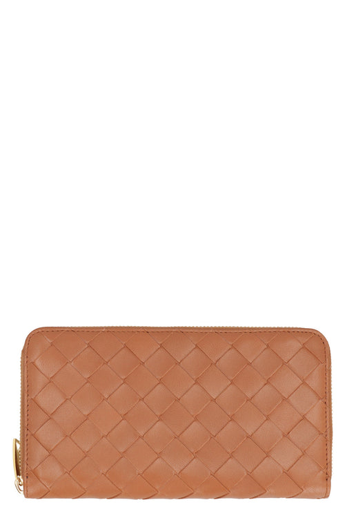 Bottega Veneta Women's Intrecciato Zip-Around Wallet in Brown | 742332VCPP2 Color 2650