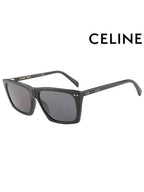 CELINE Eyewear Logo Square Acetate Sunglasses Black