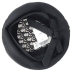 Dior Arty Oblique with Ribbon Beret Hat in Black Polyester