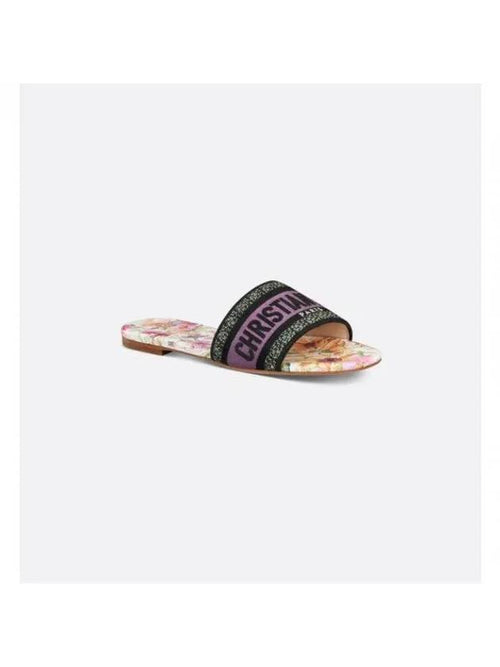 Dway Cotton Embroidered Slippers White Dior