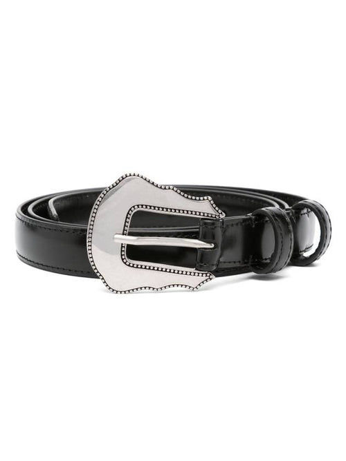 CELINE Metal Buckle Leather Belt Black