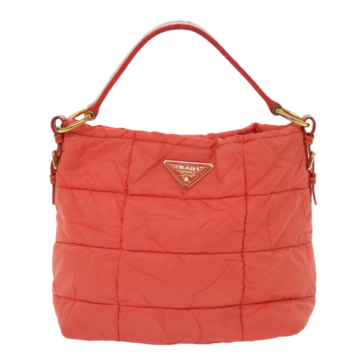 PRADA Hand Bag Nylon Orange  63117